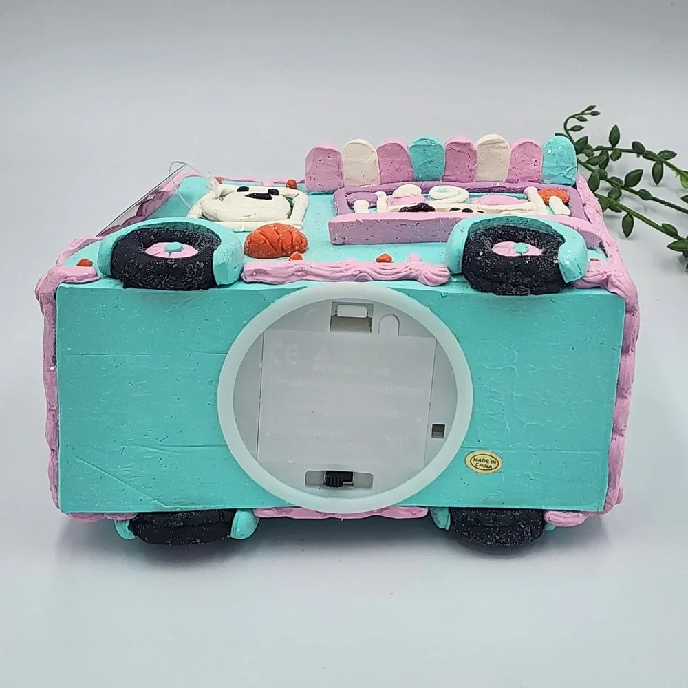 Halloween Gingerbread LED Lighted Ice Cream Truck Pastelween Teal Pink Ghost